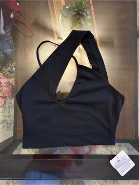 ASOS Black Asymmetric Crop Top